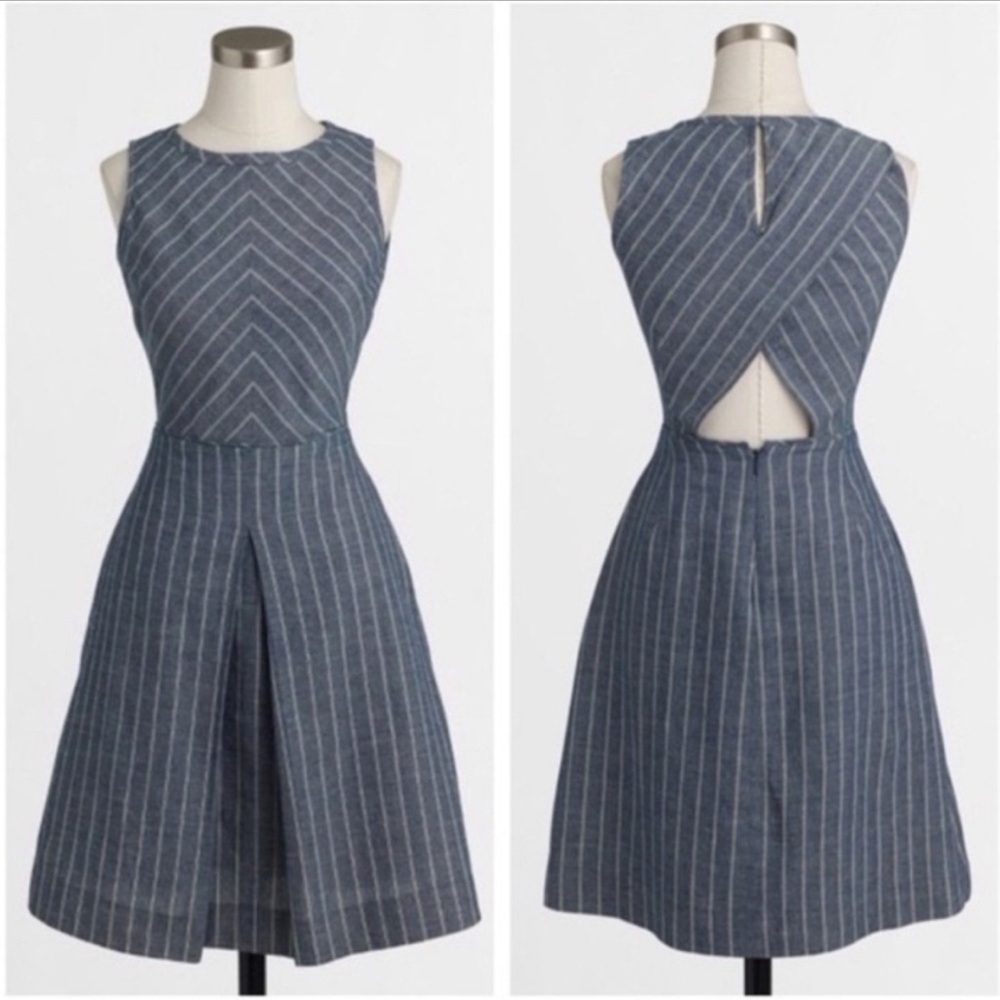 J Crew Chambray Striped denim dress